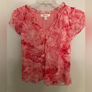 Floral short sleeve blouse by Haven & Blair